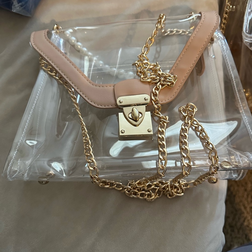 Transparent Gold Chain Women Bag